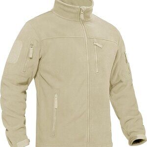 New Men's Outdoor Military Tactical Jacket Winter, size Large, color Cream